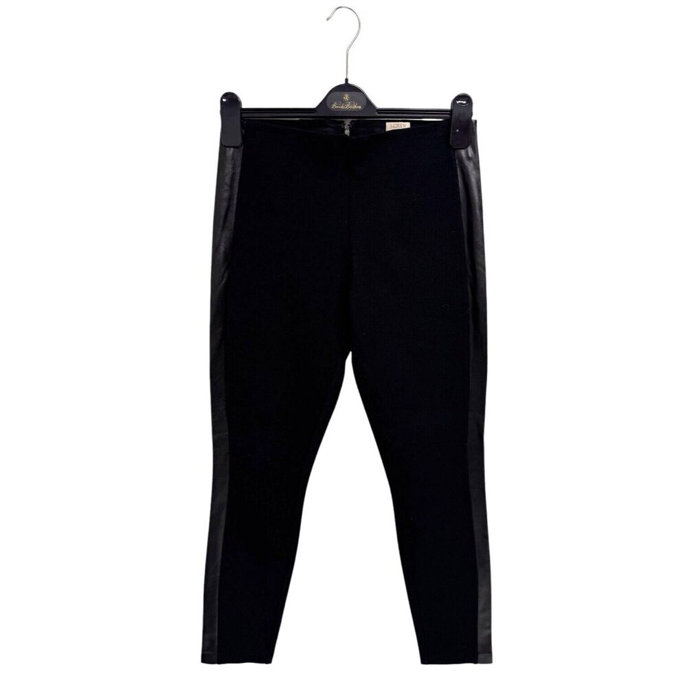 J.Crew The GIGI Pants Women's Black Skinny Stretch faux leather sides size 4